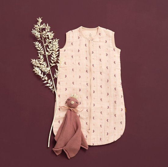 Fresk Zomerslaapzak 6-12 m – Mousseline Zomerslaapzak – 1.1 TOG – Slaapdeken - Roze - Seahorse van Merkloos