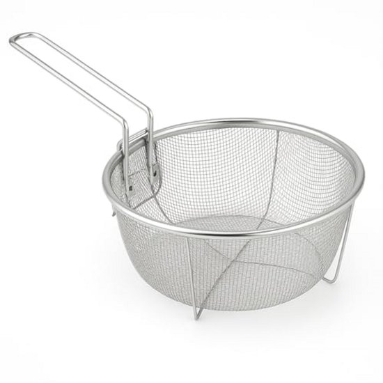 Friteuse Mand - Keuken Zeef - Eten Bereiden - Inklapbaar Ontwerp - 23 cm Diameter - Zilverkleurig