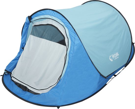 Froyak - 2 Persoons - Pop-Up Tent - Inclusief Bevestigingsmateriaal - Inclusief Anti-Insectengaas - Waterdicht - Blauw van Froyak