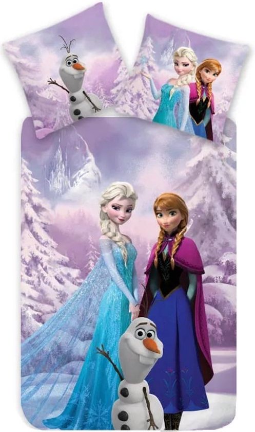 Frozen peuterdekbedovertrek Snowy- 100 x 135 cm - Katoen van Frozen