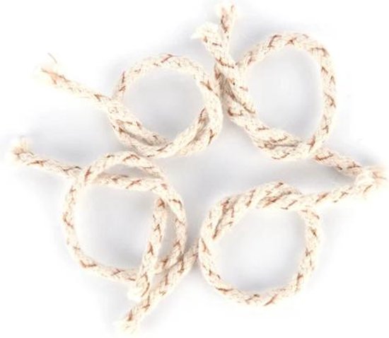 FSW-Products - 5 Stuks - Olielamp Lont - Lont - Brander - Aansteeklont - Touw - Katoen - Lengte 12cm - Diameter 3mm - Zelf Kaarsen Maken - Kaarslonthouder - Aansteeklont voor Aansteker van FSW-Products