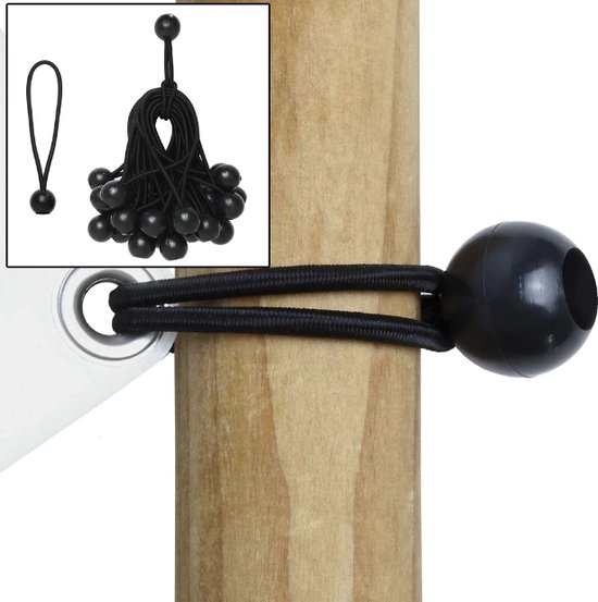 FSW-Products - Zeilspanner Met Bal - Spanrubbers Elastieken - Tentspanner Spanelastiek 16-30 CM - 4 Stuks - Spanband Rubber Voor Bootzeil/Zeil/Spandoeken/Schaduwdoek/Aanhangwagen/Tent Koord Spanners van FSW-Products