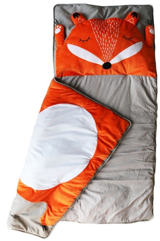 Fuchs Kinderschlafsack - Opvouwbaar - Multifunctioneel - Hoogwaardige Katoen - Warm en Comfortabel - Speels Design van Merkloos