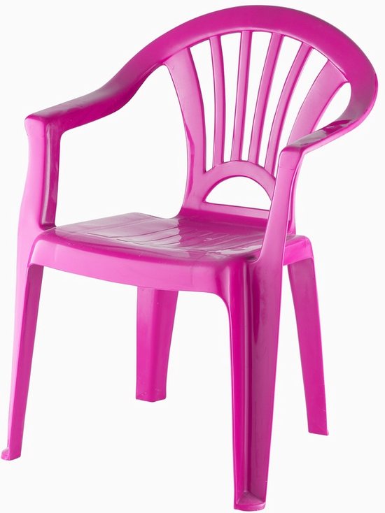 Fuchsia roze stoeltje voor kinderen 51 cm - Tuinmeubelen - Kunststof binnen/buitenstoelen voor kinderen van Vidaxl