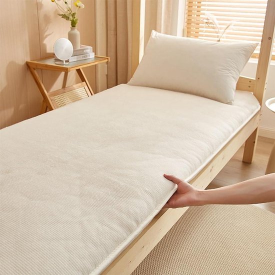 Full Size Futon Matras 2025 Nieuwe Effen Kleur Verdikte Katoenen Oprolbare Vloermatras Slaapmatras for Volwassenen, Japanse Tatami Slaapmat Thuis Hotel Gebruik(200x220cm/King)