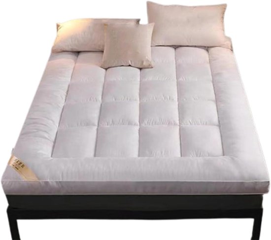 Futon Matras - Gastenbed Oprolbaar - Kamperen en Reizen - Oprolbaar en Draagbaar - 90x200 cm - Wit