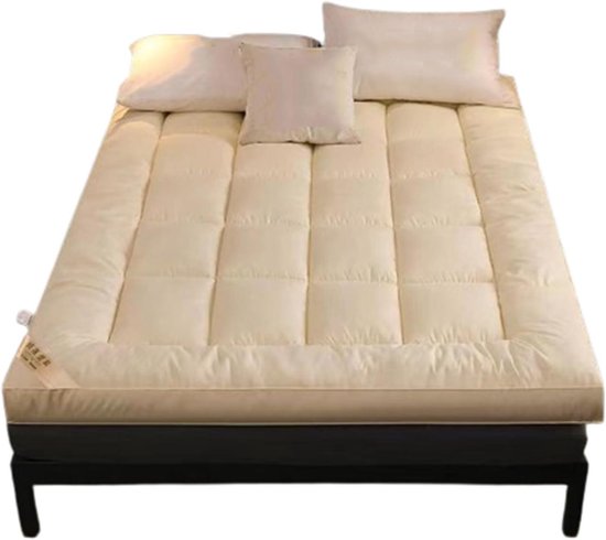 Futon Matras - Gastenbed Oprolbaar - Kamperen en Reizen - Oprolbaar Ontwerp - 135x190cm - Beige