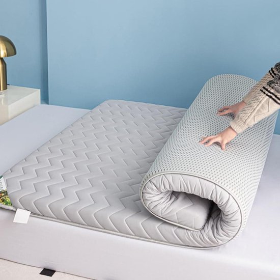 Futon Matras - Japanse Mat - Comfortabel Slapen - Oprolbaar Ontwerp - 100 x 180 cm - Grijs