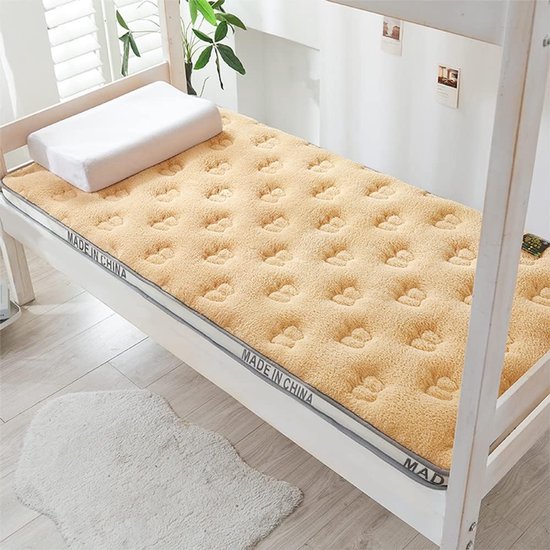 Futon Matras - Japanse Slaapmat Vloermat - Comfortabel Slapen - 5-Laags Structuur - 80x190cm - Camel