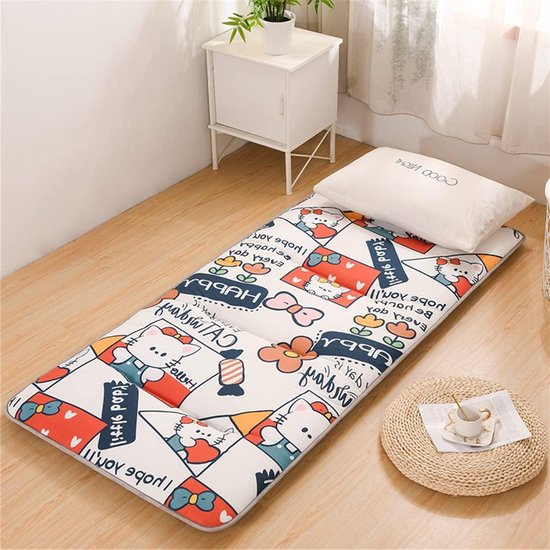 Futon Matras - Japanse Vloermat - Comfortabel Slapen - Huidvriendelijke Stof - 180 x 200 cm - Geel