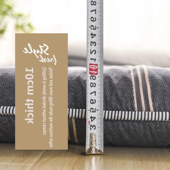 Futon Matras - Japanse Vloermatras - Comfortabel Slapen - Zacht Katoen - 90 x 200 cm - Donkergrijs