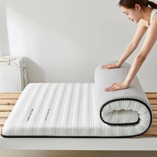 Futon Matras - Japanse Vloermatras - Ruimtebesparend Slapen - Ergonomisch Ontwerp - Queensize - Wit