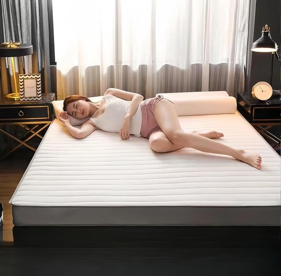 Futon Matras - Oprolbaar Slaapkussen - Logeren Thuis - Traagschuim Vulling - 0.9m x 1.9m - A