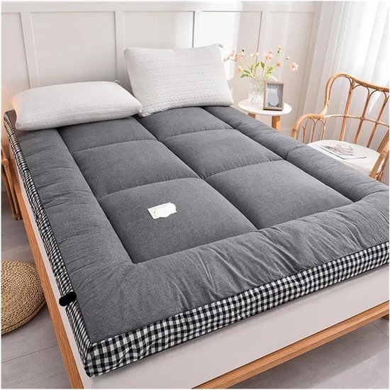 Futon Matras - Reismatras Tatami - Flexibele Slaapplek - Opvouwbaar Ontwerp - 180 x 200 x 10 cm - Grijs