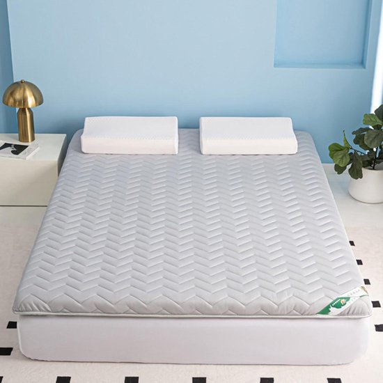 Futon Matras - Slaapmat Opvouwbaar - Comfortabel Slapen - Ademende Gebreide Stof - 5cm of 8cm Dik - Wit of Grijs
