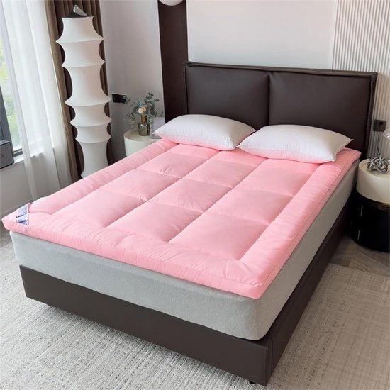 Futon Matras - Vloer Slaapmat - Comfortabel Slapen - Donzen Vulling - 180x200cm - Roze