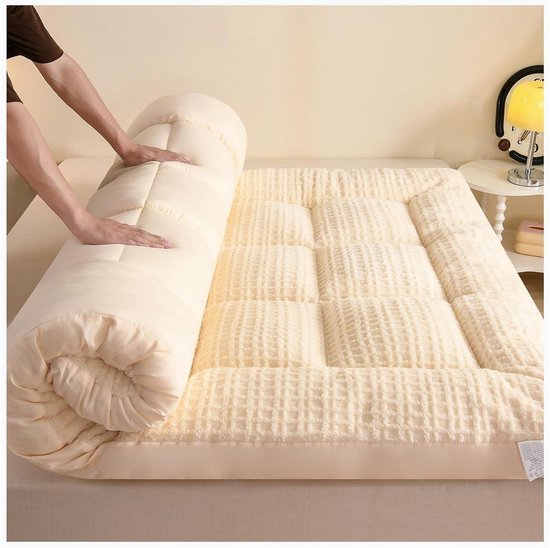 Futon Matras - Vloerbed - Comfortabel Slapen - Opvouwbaar Ontwerp - 200x220cm - Wit