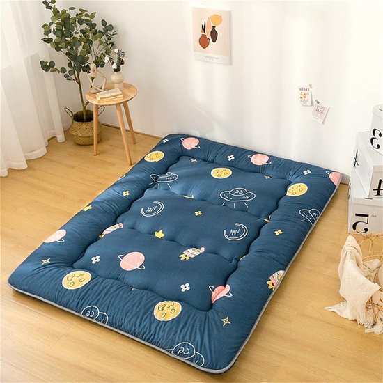 Futon Matras - Vloerbed - Kamperen en Reizen - Huidvriendelijke stof - 120x200cm - Geel