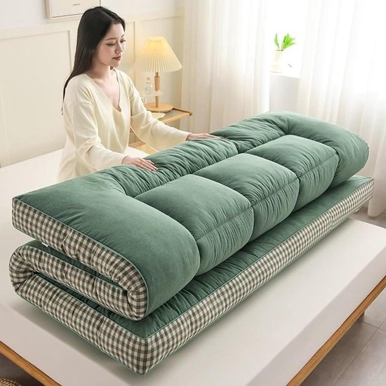 Futon Matras - Vloermat Slaapmat - Comfortabel Slapen - Ergonomisch Ontworpen - 90 x 200 cm - Grijs