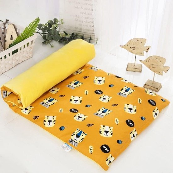 Futon Matras - Vloermatras Opvouwbaar - Logeren en Slapen - Afneembare Hoes - 60x150cm - Geel