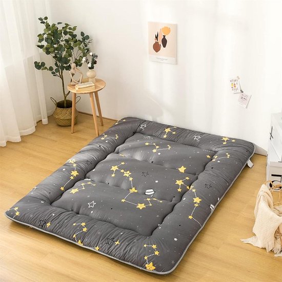Futon Matras - Vloermatras Opvouwbaar - Ruimte Besparen - Huidvriendelijke Stof - 90x200cm - Geel