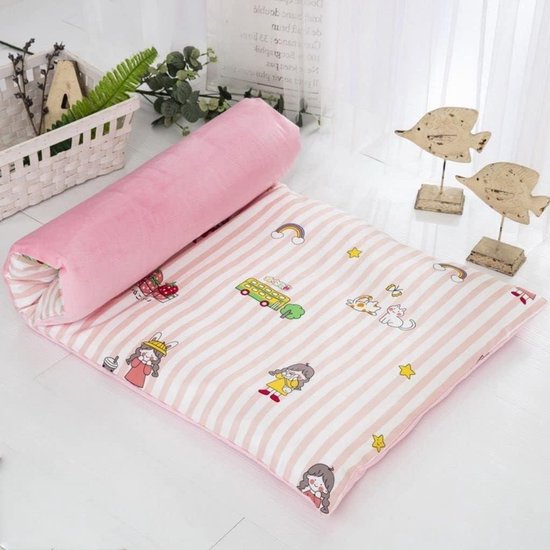 Futon Matras - Vloermatras Opvouwbaar - Slapen en Zitten - Afneembare Hoes - 88x168cm - Geel