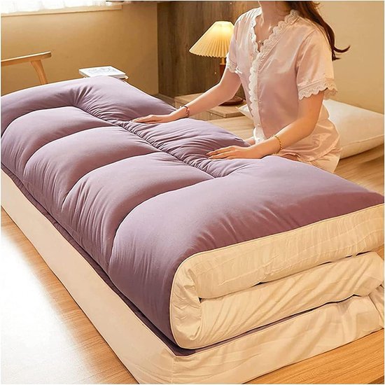 Futon Matras - Vloermatras Tatami - Comfortabel Slapen - Ademend Huidvriendelijk - 150x200CM - Paars