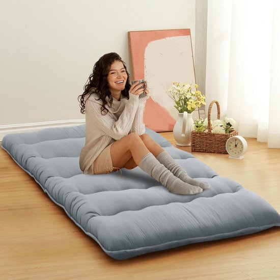 Futon Matras - Vloermatras Tatami - Comfortabel Slapen - Verdikt 7.5 cm - 39x80 inch - Grijs