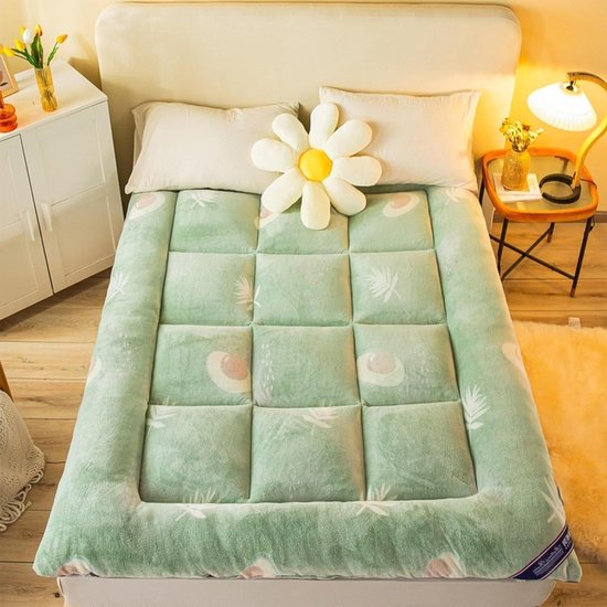 Futon Matras - Vouwbed Logeerbed - Comfortabel Slapen - Huidvriendelijke Flanel - 180 x 200 cm - Zwart