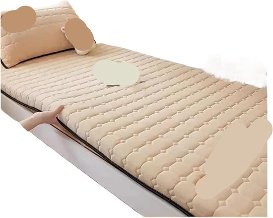 Futon Matrasbeschermer - Tatami Slaapmat - Comfortabel Slapen - Opvouwbaar Design - 150x190 cm - Natuurlijk