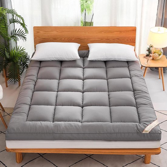 Futon Matrasmat - Opvouwbaar matras - Comfortabel slapen - Zacht ademend materiaal - 180x200 cm - Grijs
