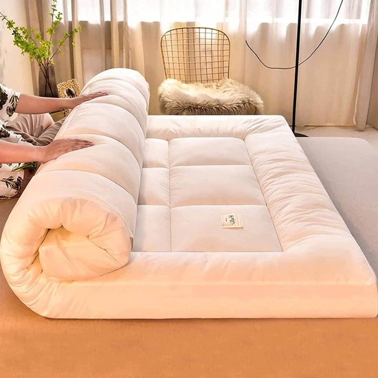 Futonmatras - Japanse slaapmat Kampeerbed - Ruimtebesparend slapen - Draagbaar en opvouwbaar - 180 x 200 cm - B4