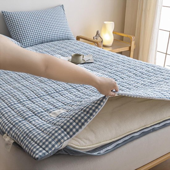 Futonmatras - Vloermatras - Comfortabel slapen - Wasbare hoes - 150 x 200 cm - Grijs
