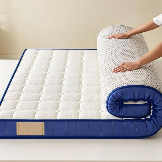 Futonmatras - Vloermatras Japans - Comfortabel Slapen - Extra Dik Ontwerp - 100x200cm - Blauw