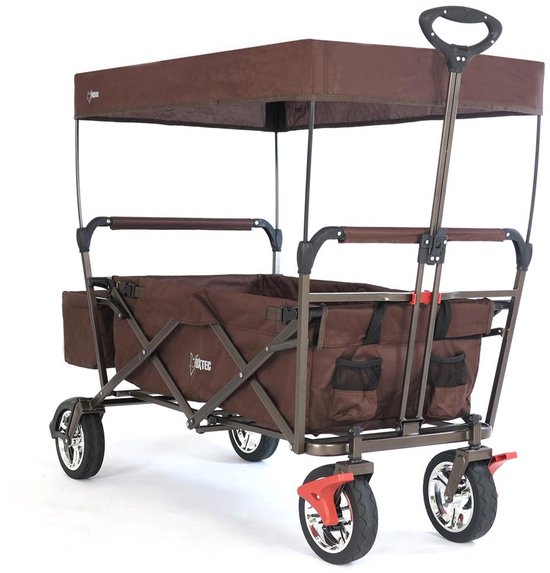 FUXLIFE by FUXTEC CT500 Bolderkar Handkar - Opvouwbaar - Bruin | Compacte Transportwagen voor Stad & Vakantie - Max. 75kg