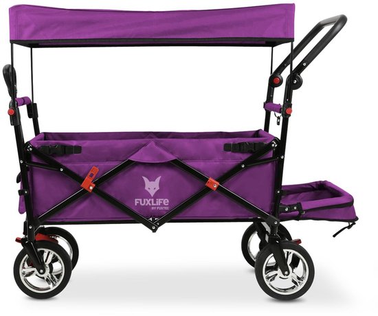 FUXLIFE by FUXTEC CT800 Bolderkar Handkar - Opvouwbaar - Paars | Ideaal voor Strand, Festival & Boodschappen - Transportwagen - Max. 75kg