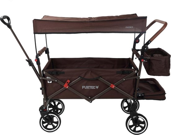 FUXLIFE CT850 Bruine opvouwbare tuintrolley - Premium Cruiser - laadvermogen 75 kg van Merkloos