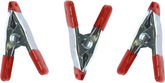 FX Tools Zeilklemmen/veerklemmen - 6x - staal - 5 cm - mini lijmklemmen van FX Tools