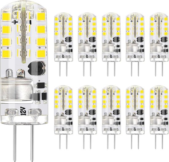 G4 LED Lamp 12V AC/DC Niet Dimbaar,180LM Koel Wit 6000K,1,6W - Energiebesparend Geen Flikkering,Vervangt 16W Halogeen,360° Stralingshoek Voor Afzuigkappen,Set Van 10