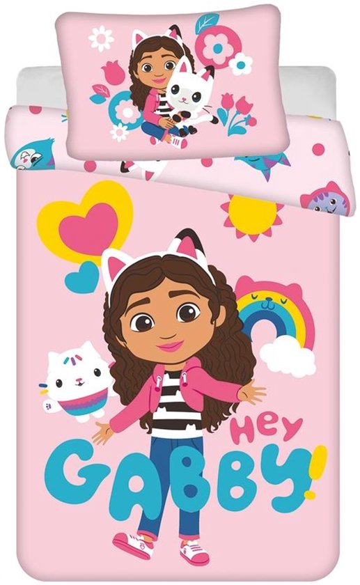 Gabby's Dollhouse dekbedovertrek Hey Gabby- 100 x 135 cm - Katoen van Nickelodeon