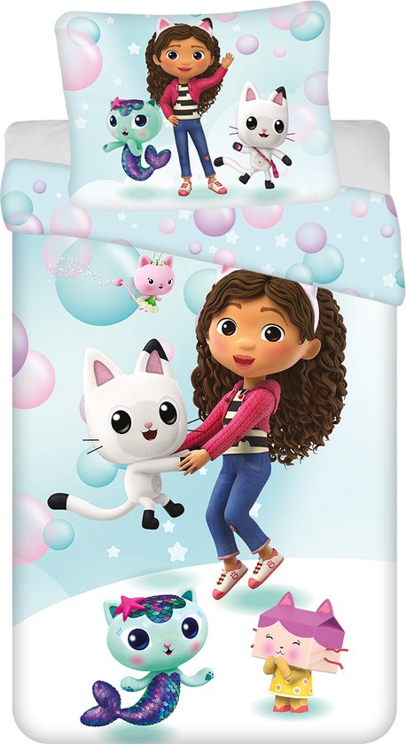 Gabby's Poppenhuis Dekbedovertrek, Bubbles - Eenpersoons - 140 x 200 + 70 x 90 cm - Polyester van Character World