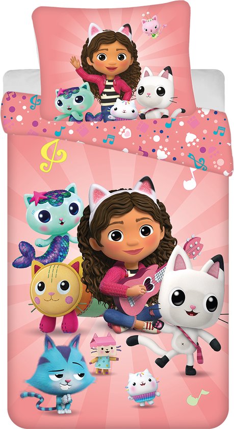 Gabby's Poppenhuis Dekbedovertrek Dollls - 140 x 200 cm - Katoen - 70 x 90 cm van Smart Kids Bedding