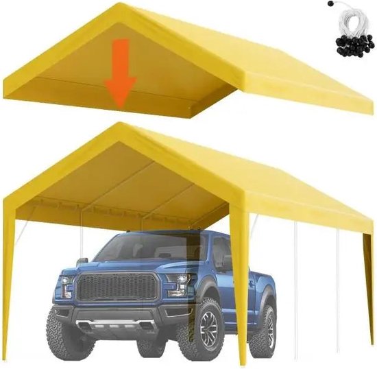Garagetent - Tent - Partytent - Carport Tent - Carport Tent - Garagetent - Vervangende Garagetent - 7,5inch - Heavy-Duty Waterdicht & UV Beschermd - Geel van VOUNOT