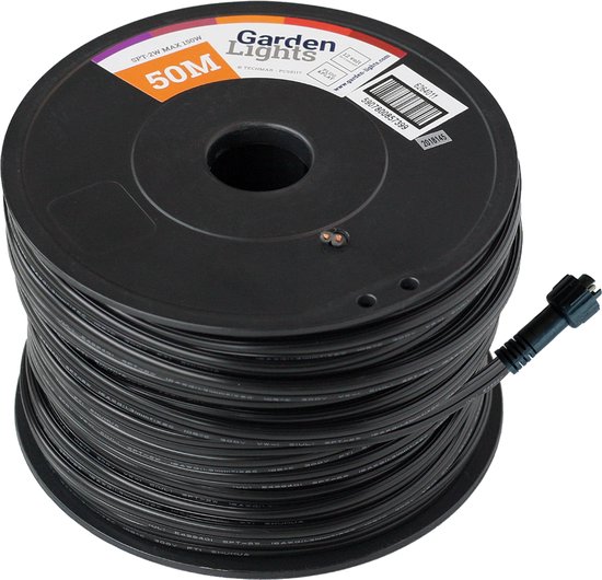 Garden Lights: Hoofdkabel Flex 50 Meter - Zwart van Garden