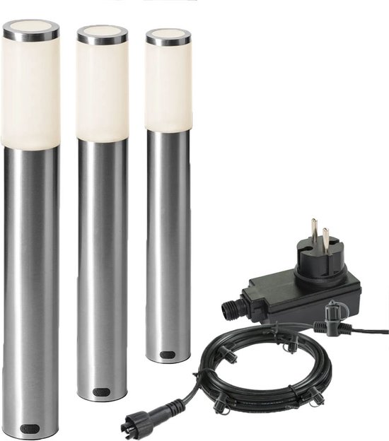 Garden Lights: Lunia Buitenlamp Set (3st)- Zilvergrijs van Garden