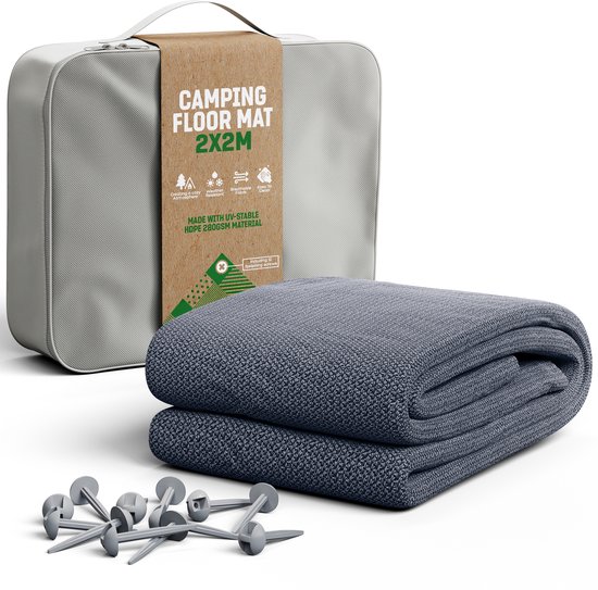 GardenGloss® Voortenttapijt 200x200 - Campingtapijt Outdoor Weerbestendig - Campingtapijt, Ttenttapijt incl. 12 Haringen en Draagtas