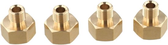 Gas Adapter Set - Cilinder Adapters - Buiten Koken - Universele Schroefdraad - 4 Stuks - Geel