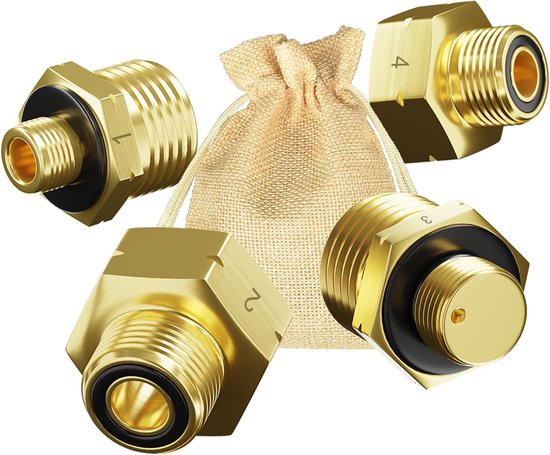 Gas adapter set - voor Europese gasflessen - messing verbinding - eenvoudig aansluiten - ShopVlot