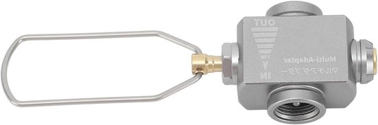 Gas Canister Vent Valve - Gas Adapter Navuladapter - Kamperen Buitenactiviteiten - Lichtgewicht Duurzaam - 46g - Aluminiumkleur