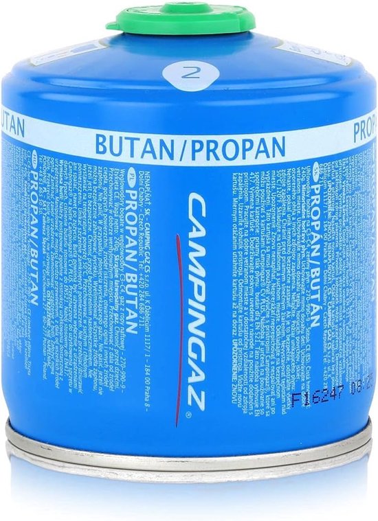 Gas Cartouche - Ventielpatroon - Kamperen Koken - Veiligheidsventiel Zelfsluitend - 240 Gram - Blauw
